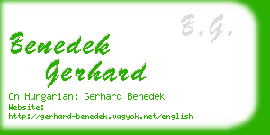 benedek gerhard business card